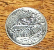 1971 Old Mill Alpine Ftan Switzerland Alps Coin .900 Silver Hello Mitenand Token - £111.65 GBP