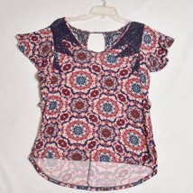 Cato Women&#39;s Blouse Crocheted Shoulders Size Small - $11.34