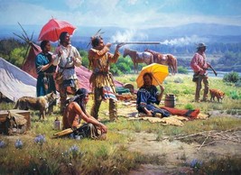 Martin Grelle Parasols and Black Powder Grande Edition Giclee on Canvas 40 x 54 - £2,037.55 GBP