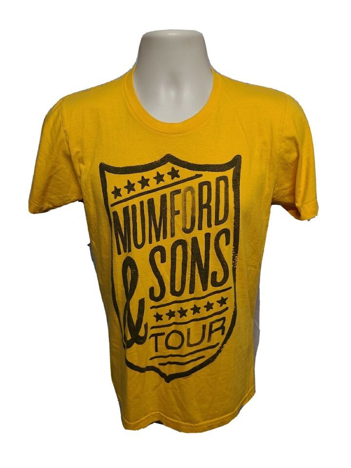 Primary image for Mumford & Sons Tour Adult Small Yellow TShirt