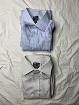 Lot X2 Jos A Bank Dress Shirts Men’s Size 17 Long Sleeve Button Up READ - $25.00