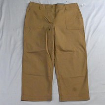 NEW Talbots 16P Khaki High Waist Patch Pocket Straight Womens Chino Cropped Pant - £28.08 GBP