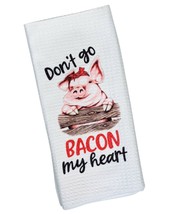 Don&#39;t Go Bacon My Heart - Waffle Weave Towel Pig Chef Decor - £6.88 GBP