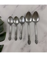 Utica Vintage Saranac Floral Flatware Spoons Teaspoon Serving Lot of 5 S... - $310.96 MXN