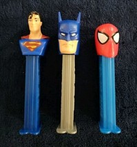 PEZ: SUPERMAN, BATMAN &amp; SPIDER-MAN Dispensers ~ See Pics/Read Descriptio... - £3.81 GBP