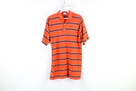Vintage 80s Mens Large University of Illinois Script Spell Out Striped Polo USA - £38.68 GBP
