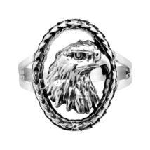 Majestic Bald Eagle Head Sterling Silver Ring-9 - £15.81 GBP