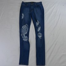 Fashion Nova 7 / 27 High Rise Jegging Medium Destroyed Stretch Denim Jeans - £15.40 GBP