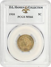 1910 5c PCGS MS66 ex: D.L. Hansen - $1,960.61