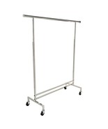 Only Garment Racks Polished Chrome Adjustable Rolling Clothes Rack - $2,227.81 MXN
