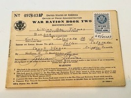 War Ration Book WW2 ephemera WWII military stamp Victor Colorado CO vtg ... - £15.53 GBP
