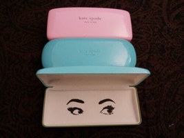 Kate Spade Glasses Cases 3pc Lot Aqua Blue Pink  - £46.28 GBP