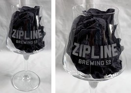 Zipline Brewing Co Stemmed Pilsner Beer Glass 10 oz Etched Logo - £17.95 GBP
