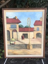 El EAN Or Original Mid Century Modern Oil On Canvas Paris Streetscape - £358.50 GBP