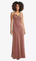 Cowl-Neck Convertible Velvet Maxi Slip Dress...LB019...Tawny Rose...Size... - £59.11 GBP