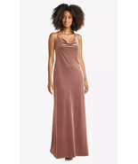 Cowl-Neck Convertible Velvet Maxi Slip Dress...LB019...Tawny Rose...Size... - £60.00 GBP