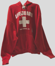 $14.99 Lifeguard San Diego CA Beach Red Pullover Sweatshirt Hoodie 2XL New - £13.61 GBP