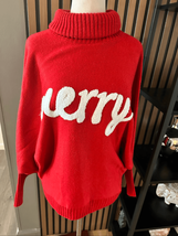 Red Christmas sweater turtleneck oversized size small - $24.75