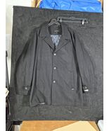 Calvin Klein Wool Blend Overcoat Mens XL Black Button Jacket Coat - $916.14 MXN