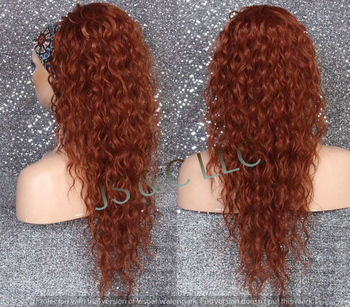 Brownish Copper red  Human Hair Blend PONYTAIL Hair piece Drawstring ext... - $49.95