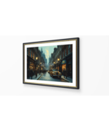 This image portrays a richly atmospheric city street  - $2.50