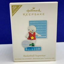 Hallmark Keepsake Christmas ornament snowman sports box basketball superstar vtg - £10.21 GBP