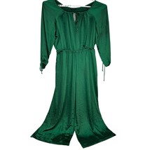 Lane Bryant Green Long Sleeve Jumpsuit Plus Size 18 Elastic Waist Polyester - $39.30