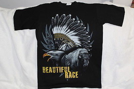Indian Chief Eagle Buffalo Feather Headdress Beautiful Race T-SHIRT Shirt - £9.06 GBP