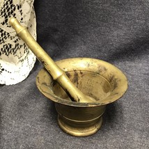 Antique Brass Mortar and Pestle Apothecary 19th Century - £30.37 GBP
