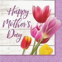 Beautiful Tulip Blossoms Happy Mothers Day Lunch Napkins Spring Flowers Floral - $16.85