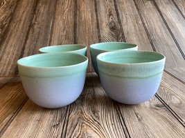 4 The Tangerine Ribbon Ceramic Handmade Purple n Green Bowls Retail $39.... - $69.66