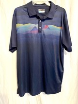 PGA Tour Pro Series Golf Shirt Size XL Blue Multicolored White Lined Worn Once - £14.18 GBP