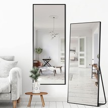 Pexfix Full Body Mirror Length With Black Aluminum Alloy Frame Stand Wall, 1013 - £56.92 GBP