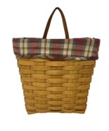 Longaberger 2001 Rectangle Tall Key Basket w/ Red/Green Liner - $32.93 CAD