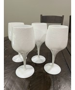 Old Morgantown Glass Solid White Vision Flower Etched Glass Set Of 4 - $197.99