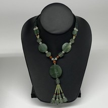 54.8g, 1mm-30mm, 21&quot; Natural Untreated Green Serpentine Beaded Necklace, P223 - £10.23 GBP