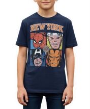 Marvel Superheroes NBA NY Knicks Boys Navy Graphic Print T-Shirt (Large)... - $14.84