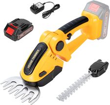 Cordless Grass Shears &amp; Hedge Trimmer, Electric Bush Trimmer with Charger, - £30.63 GBP