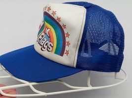 Vintage Six Flags Rainbow Print Hat Snapback Trucker Cap Adjustable Mesh... - £43.91 GBP