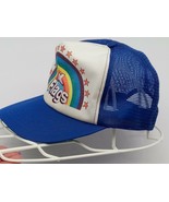 Vintage Six Flags Rainbow Print Hat Snapback Trucker Cap Adjustable Mesh... - £44.09 GBP