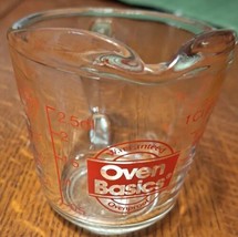 Anchor Hocking #496 Oven Basics 8 oz Clear Glass Measuring Cup Oven Proof Handle - £6.10 GBP