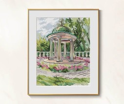 English Park Cross Stitch Summer Pattern pdf - Garden Embroidery Victori... - $13.29