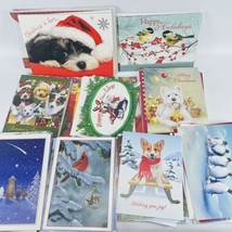 56 Christmas Cards Envelopes Animals Dogs Cats Birds Wildlife Unused Lot Audubon - £21.44 GBP