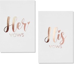Vow Books His and Hers, Wedding Vow Books with Rose Gold Foil timeless E... - £11.68 GBP