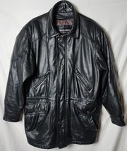 Wilsons Leather Experts Men M Heavyweight Removable Lined Black Leather Jacket - £44.85 GBP