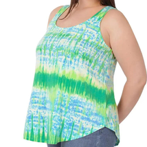 Blue and Green Tie Dye Sleeveless Top Size 1X - £19.44 GBP