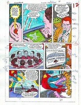 Original 1985 Superman 409 page 12 DC Comics color guide art colorist&#39;s ... - $58.64