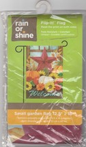 Rain or Shine Star Pumpkin Welcome Flag 12.5”x18” Fall Garden Porch Flag... - £6.27 GBP