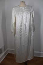 Vtg 90s Talbots PS White Satin Nightgown House Sleep Dress - £20.14 GBP