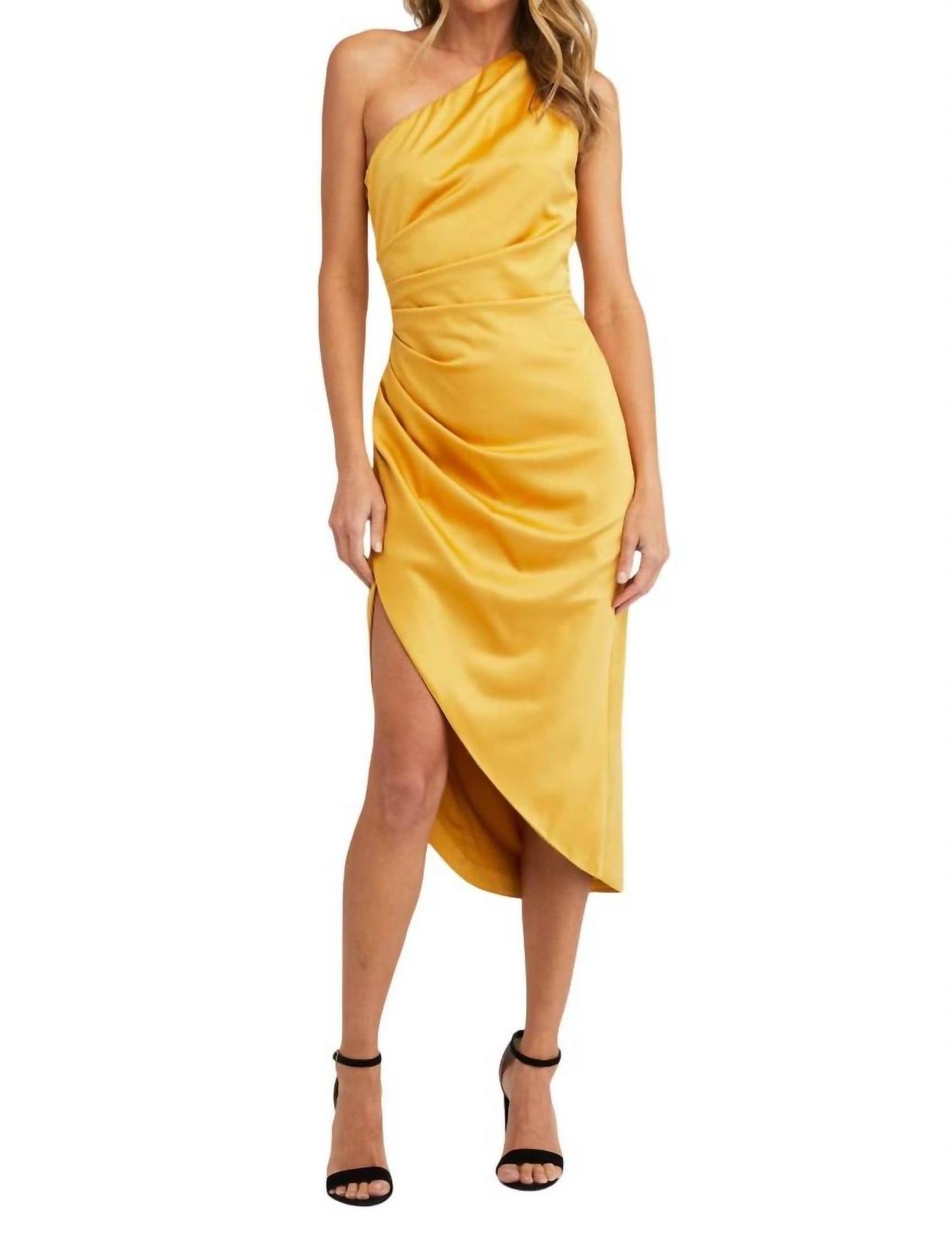 Elliatt Cassini One Shoulder Midi Dress Gold - $109.00